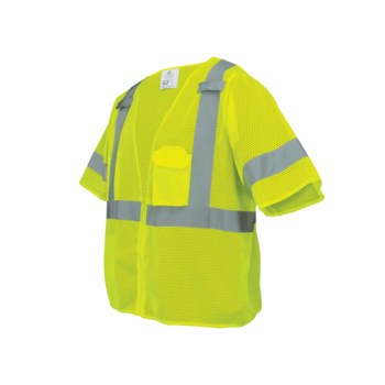 Global Glove FrogWear GLO-011 Chaleco de alta visibilidad GLO-011/LG - tamaño Grande - Poliéster - Lima de alta visibilidad - ANSI clase 3 (con mangas) - glo-011 lg