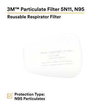 3M 6000 5N11 Filtro de respirador reutilizable 46464 - Blanco - N95