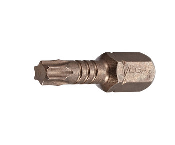 Vega Tools Impactech 40 TORX Insertar Broca impulsora P125T40A - Acero S2 Modificado - 1 pulg. Longitud - Bronce Gunmetal acabado - 02131