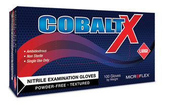 Microflex High Five Cobalto N21 Azul Grande Nitrilo Guantes desechables - Grado Examen médico - acabado Áspero - Longitud 9 pulg. - 683438-14213