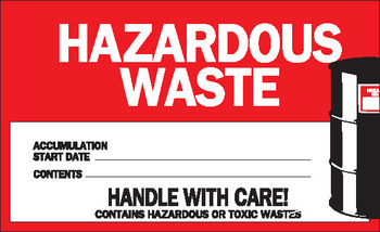 Imágen de Brady Negro/Rojo sobre blanco Rectángulo Papel 60445 Etiqueta de residuos (Imagen principal del producto)
