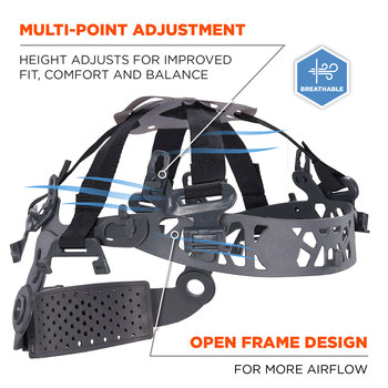 Ergodyne Skullerz 8902 Suspensión de repuesto para casco de seguridad 60581 - 6 puntos suspensión - Gris