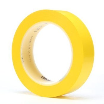 3M 471 Amarillo Cinta de marcado - 1 pulg. Anchura x 36 yd Longitud - 5.2 mil Espesor - Un solo lado Adhesiva - 03128