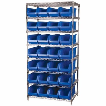 Imagen de Akro-mils AWS184830281 Akrobin 2000 lb Ajustable Azul Cromo Acero Abierto Ajustable Sistema de estantería fijo (Imagen principal del producto)