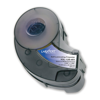 Imágen de Brady Negro sobre transparente/Blanco Autolaminados Poliéster Transferencia térmica XSL-126-461 Cartucho para impresora de transferencia térmica troquelado (Imagen principal del producto)