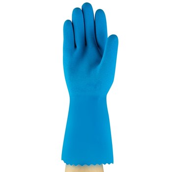 Ansell AlphaTec 87-029 Azul 9 Látex Apoyado Guante resistente a productos químicos - acabado Áspero - Longitud 12 pulg. - 076490-13532