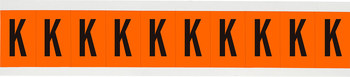 Imágen de Brady Negro sobre naranja Interior/exterior Vinilo Carta 6570-K Etiqueta en forma de letra (Imagen principal del producto)