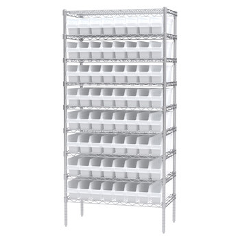 Imagen de Akro-mils AWS183630048 Shelfmax 2000 lb Ajustable Blanco Cromo Acero Abierto Ajustable Sistema de estantería fijo (Imagen principal del producto)