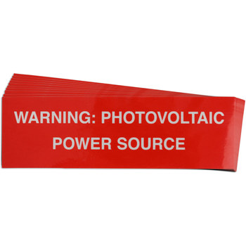 Imágen de Brady Blanco sobre rojo Rectángulo Reflectante Acrílico 149849 Etiqueta de sistema de paneles solares (Imagen principal del producto)