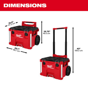 Milwaukee PACKOUT 21 pulg. Caja de herramientas rodante - Polipropileno - 48-22-8427