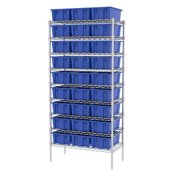 Imagen de Akro-mils AWS183635180 Nest y Stack 2000 lb Ajustable Azul Cromo Acero Abierto Ajustable Sistema de estantería fijo (Imagen principal del producto)