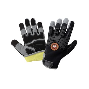 Global Glove Hot Rod Gloves HR8200KEV Gris/Negro Grande Cuero sintético Sintético Guantes de mecánico resistentes a los cortes - 810033-29090