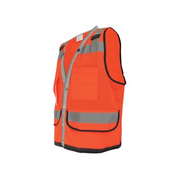 Global Glove FrogWear GLO-058 Chaleco de alta visibilidad GLO-058-L - tamaño Grande - Poliéster - Naranja de alta visibilidad - ANSI clase 2 - 02557