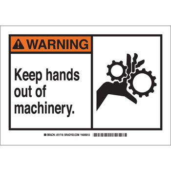 Imágen de Brady B-120 Poliéster reforzado con fibra de vidrio Rectángulo Naranja Inglés Cartel de seguridad del equipo 62423 (Imagen principal del producto)
