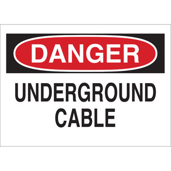 Imágen de Brady B-120 Poliéster reforzado con fibra de vidrio Rectángulo Blanco Inglés Cartel de cable o línea enterrada 47169 (Imagen principal del producto)