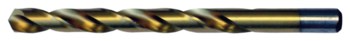 Chicago-Latrobe 150ASP-TN Heavy-Duty Taladro de Jobber - Corte de mano derecha - Punta Dividir 135° - Acabado TiN - Longitud Total 0.75 pulg. - Flauta Espiral - Acero de alta velocidad - Vástago Recto - 41750