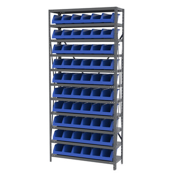 Imagen de Akro-mils AS1279312 Azul Gris Revestido en polvo Acero 22 ga Sistema de estantería de bandeja de sistema (Imagen principal del producto)