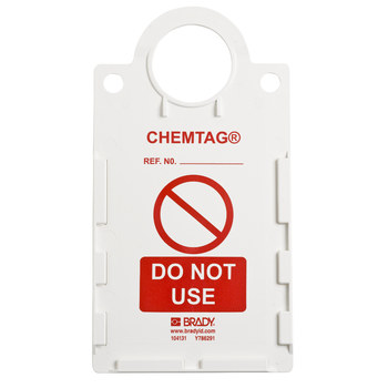 Imágen de Brady Chemtag Rojo sobre blanco Plástico CHEM-CTHUSA01 Sujetador de etiqueta de sustancias peligrosas (Imagen principal del producto)