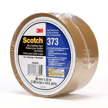 3M Scotch 373 Tostado Cinta de sellado de cajas - 48 mm Anchura x 50 m Longitud - 2.5 mil Espesor - 68795