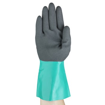 Ansell AlphaTec B58-530 Mar verde/antracita gris 9 Nitrilo Apoyado Guante resistente a productos químicos - acabado Áspero - 076490-23811