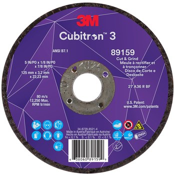 Imágen de 3M Cubitron 3 Disco de corte y rectificado 89159 (Imagen principal del producto)