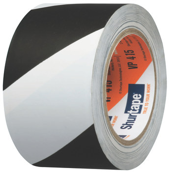 Shurtape VP 415 Negro/Blanco Cinta de advertencia - Patrón/Texto = A rayas - 50 mm Anchura x 33 m Longitud - 6.6 mil Espesor - shurtape 209068