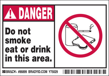 Imágen de Brady Negro/Rojo sobre blanco Rectángulo Poliéster 86899 Etiqueta de peligro de salud (Imagen principal del producto)