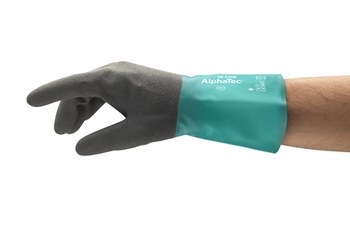 Ansell AlphaTec B58-530 Mar verde/antracita gris 9 Nitrilo Apoyado Guante resistente a productos químicos - acabado Áspero - 076490-23811