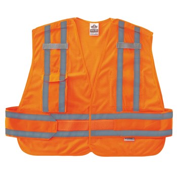 Ergodyne Glowear 8244PSV Chaleco de alta visibilidad 21360 - tamaño Mediano/Grande - Poliéster - Naranja de alta visibilidad - ANSI clase 2