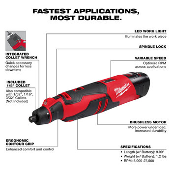 Milwaukee 12M Juego De Herramientas Rotativas 2525-21 - 87240
