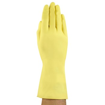 Ansell AlphaTec 87-089 Amarillo 6.5 Caucho No compatible Guante resistente a productos químicos - acabado Pastilla inversa - Longitud 12 pulg. - 076490-13518