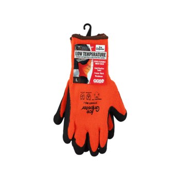 Global Glove Ice Gripster Naranja de alta visibilidad Pequeño Tejido de rizo acrílico cepillado Tejido de rizo acrílico cepillado Guantes de trabajo - 816679-01110