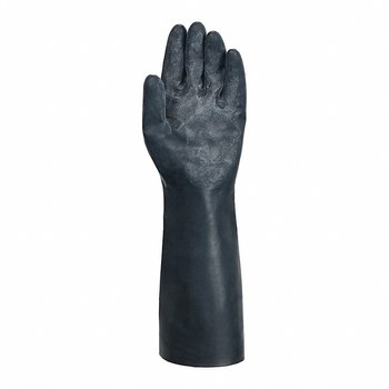 Ansell AlphaTec 53-003 Negro 9 Neopreno Apoyado Guantes para manipulación de productos químicos - Grado Industrial - acabado Grabado en diamante - Longitud 21 pulg. - 076490-64490