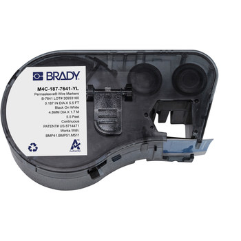 Brady PermaSleeve M4C-187-7641-YL Tubo termocontraíble - 5.5 pies - Poliolefina - Negro sobre amarillo