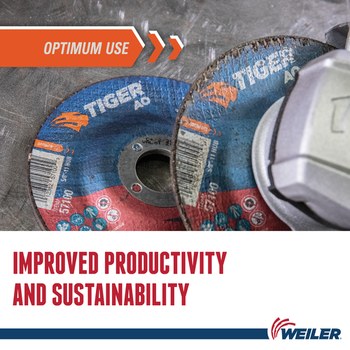 Weiler Tiger Disco de corte y esmerilado 57108 - 6 pulg. - Óxido de aluminio - 30 - S