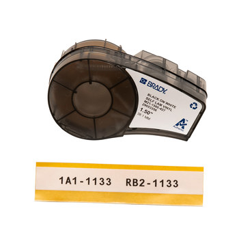 Imágen de Brady Negro sobre blanco Autolaminados Vinilo Transferencia térmica 21-1500-427M Cartucho de etiquetas para impresora de transferencia térmica continua (Imagen principal del producto)