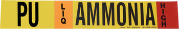 Imágen de Brady Negro/Naranja/Rojo/Blanco sobre amarillo Vinilo 90483 Marcador de tubería autoadhesivo (Imagen principal del producto)