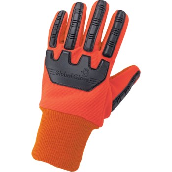 Global Glove Cotton Corded with Impact Protection Naranja Talla única Algodón/Poliéster Guantes de trabajo - c19ocpb