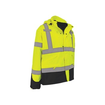Global Glove Parka de invierno de alta visibilidad GLO-P3-MD - tamaño Mediano - Poliéster Oxford 300D - Amarillo/verde de alta visibilidad - ANSI clase 3, tipo R - 29243