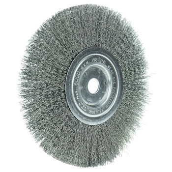 Weiler 01158 Wheel Brush - 8 in Dia - Crimped Steel Bristle