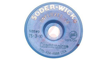 Chemtronics Soder-Wick #75 Trenza de desoldadura sin fundente - Verde - 0.08 pulg. x 10 pies