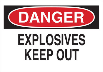 Imágen de Brady B-555 Aluminio Rectángulo Blanco Inglés Cartel de advertencia de explosivos 43236 (Imagen principal del producto)