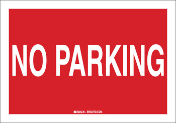 Imágen de Brady B-555 Aluminio Rectángulo Rojo Inglés Cartel de información, restricción y permiso de estacionamiento 43430 (Imagen principal del producto)