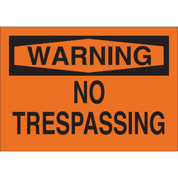 Imágen de Brady B-401 Poliesterino de alto impacto Rectángulo Naranja Inglés Cartel/anuncio de no traspasar 22201 (Imagen principal del producto)