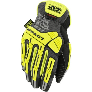 Mechanix Wear Hi-Viz M-Pact E5 Amarillo fluorescente Grande TPR Guantes de trabajo - 781513-63543