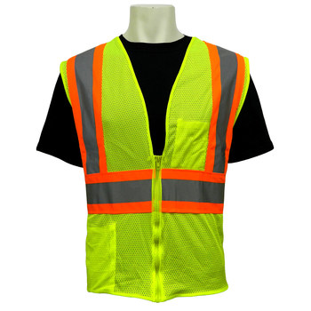 Imágen de Global Glove Frogwear GLO-002 Lima fluorescente/Naranja XCH Malla Chaleco de alta visibilidad (Imagen principal del producto)