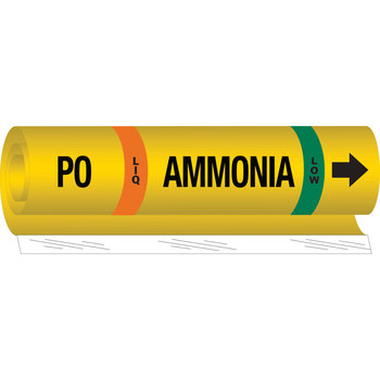 Imágen de Brady Negro/Verde/Naranja/Blanco sobre amarillo Poliéster 58012 Marcador de tubería de envoltura (Imagen principal del producto)