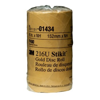 3M Stikit 01434 Rollo de discos PSA - 6 pulg. - P400 - Mediano - Óxido de aluminio