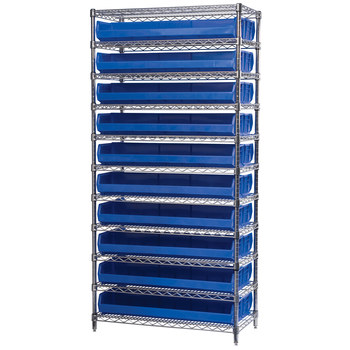 Imagen de Akro-mils AWS143630320 Akrobin 2000 lb Ajustable Azul Cromo Acero Abierto Ajustable Sistema de estantería fijo (Imagen principal del producto)