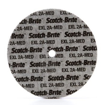 3M Scotch-Brite Unificado Óxido de aluminio Suave Rueda de desbaste - Mediano grado - Accesorio Eje - Diámetro 6 pulg. - Agujero Central 1/2 pulg. - Grosor 1/2 pulg. - 15534